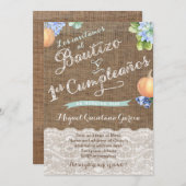 パンプキンラティーノバプテスマ1歳の誕生日パーティー スペインの 招待状 (正面/裏面)