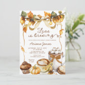 パンプキンラテコケットラブブルーイングブライダルシャワー 招待状 (スタンド正面)