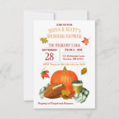 パンプキンラテサッカーブラックウェディングシャワー 招待状 (正面)