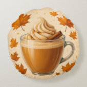 パンプキンラテデイドリーム | コージーオータム装飾用クッション ラウンドクッション (裏面)