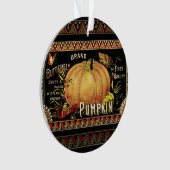 パンプキンラベルアンティークバタフライブランド オーナメント (正面)