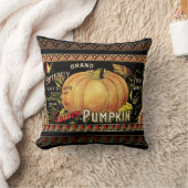 パンプキンラベルアンティークバタフライブランド クッション (ブランケット)
