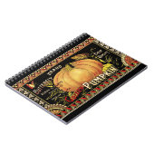 パンプキンラベルアンティークバタフライブランド ノートブック (左側)