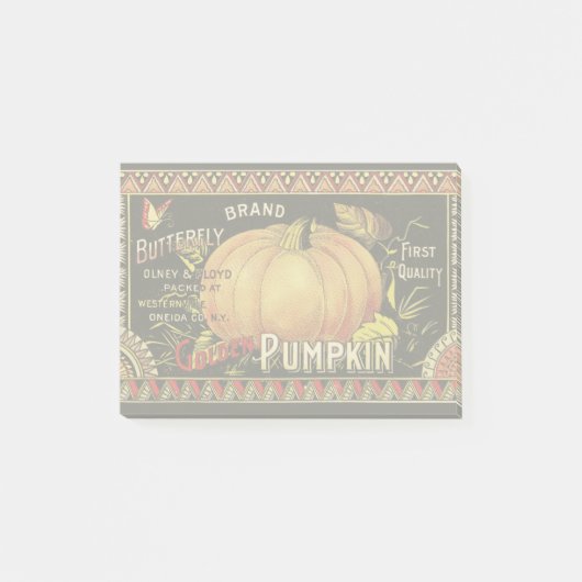 パンプキンラベルアンティークバタフライブランド ポストイット (正面)