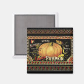 パンプキンラベルアンティークバタフライブランド マグネット (正面/裏面)