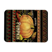 パンプキンラベルアンティークバタフライブランド マグネット (横)