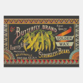 パンプキンラベルアンティークバタフライブランド ラッピングペーパーシート (正面2)