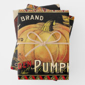 パンプキンラベルアンティークバタフライブランド ラッピングペーパーシート (インサイチュ)