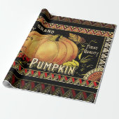 パンプキンラベルアンティークバタフライブランド ラッピングペーパー (アンロールド)