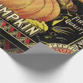 パンプキンラベルアンティークバタフライブランド ラッピングペーパー (角)