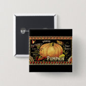 パンプキンラベルアンティークバタフライブランド 缶バッジ (正面&裏面)