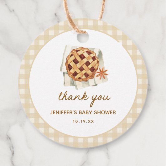 パンプキンリトルかわいこちゃんパイ赤ちゃんシャワーありがとう フェイバータグ (裏面)