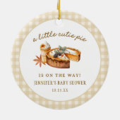 パンプキンリトルかわいこちゃんパイ赤ちゃんシャワーのお願い セラミックオーナメント (裏面)