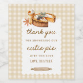 パンプキンリトルかわいこちゃんパイ赤ちゃんシャワーのお願い ワインラベル (シングルラベル)