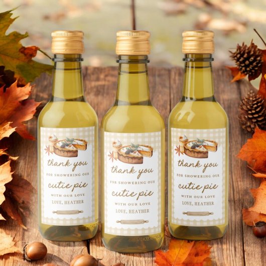 パンプキンリトルかわいこちゃんパイ赤ちゃんシャワーのお願い ワインラベル