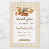 パンプキンリトルかわいこちゃんパイ赤ちゃんシャワーのお願い ワインラベル (シングルラベル)