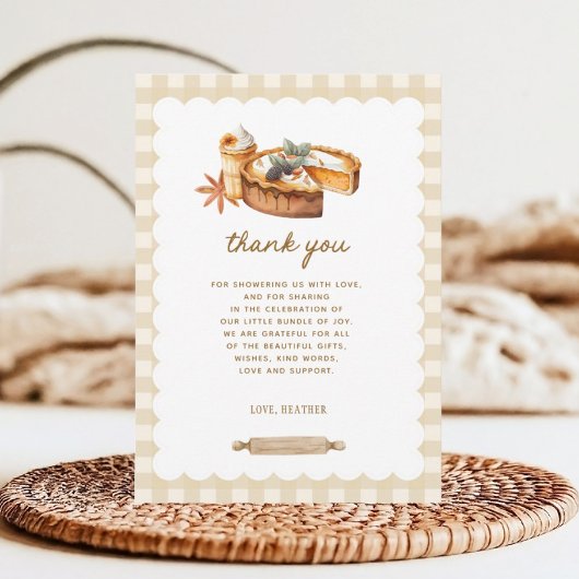 パンプキンリトルかわいこちゃんパイ赤ちゃんシャワー サンキューカード