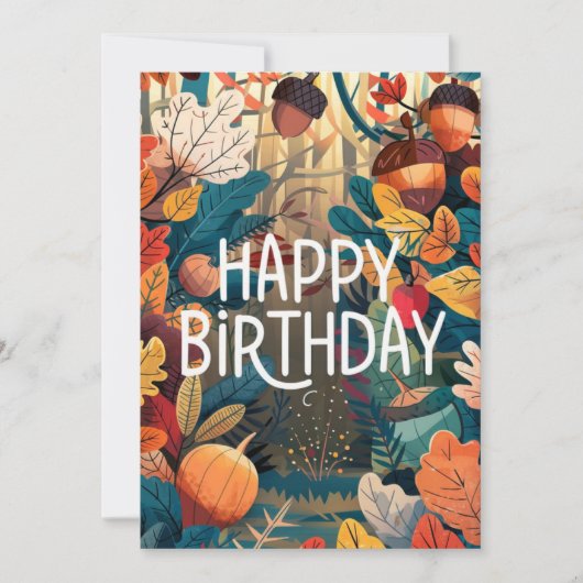 パンプキンリトルコージーオータム秋ハッピーバースデー カード (正面)