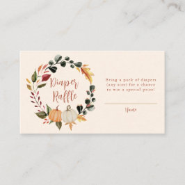 パンプキンリース ベビーシャワー おむつラッフル エンクロージャーカード