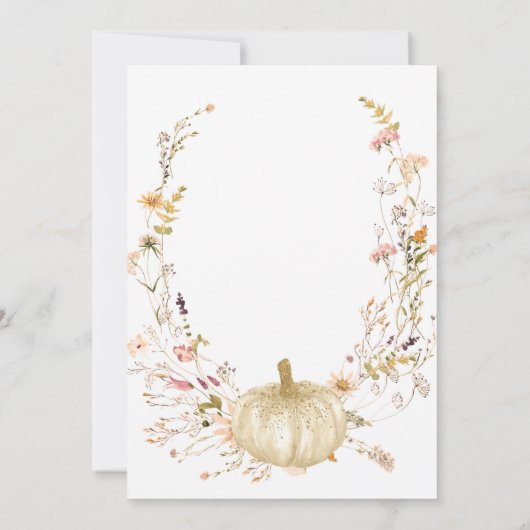 パンプキンワイルドフラワーウォーターカラーベビーショー招待状 招待状 (裏面)