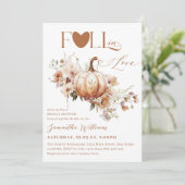 パンプキンワイルドフラワーボホシック秋ブライダルシャワー 招待状 (スタンド正面)