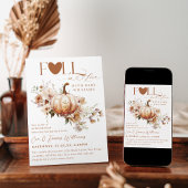 パンプキンワイルドフラワーボホシック秋ベビーシャワー 招待状