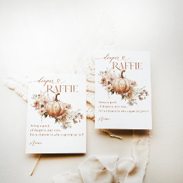 パンプキンワイルドフラワーボホ秋ベビーシャワーオムツ エンクロージャーカード