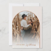 パンプキンワイルドフラワーボホ秋写真ブライダルシャワー 招待状 (裏面)