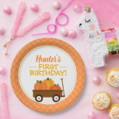 パンプキンワゴン秋誕生日パーティー ペーパープレート (パーティー)