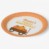 パンプキンワゴン秋誕生日パーティー ペーパープレート (アングル)