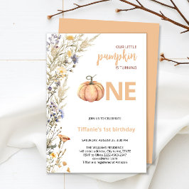 パンプキンワン秋の最初の誕生日の招待 招待状