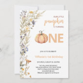パンプキンワン秋の最初の誕生日の招待 招待状 (正面)