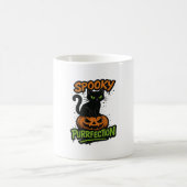 パンプキン不気味ハルのかわいい黒猫 コーヒーマグカップ (中央)