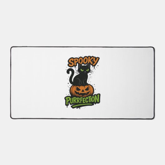 パンプキン不気味ハルのかわいい黒猫 デスクマット (正面)