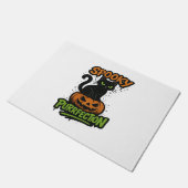 パンプキン不気味ハルのかわいい黒猫 ドアマット (アングル)