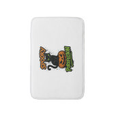 パンプキン不気味ハルのかわいい黒猫 バスマット (正面縦)