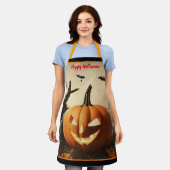 パンプキン不気味ハロウィーンコレクション エプロン (着用した状態)