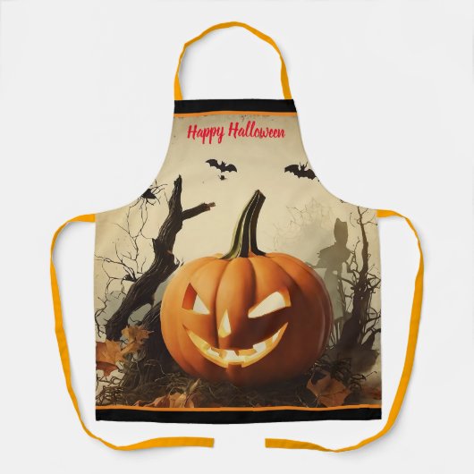 パンプキン不気味ハロウィーンコレクション エプロン (正面)