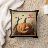 パンプキン不気味ハロウィーンコレクション クッション (ブランケット)