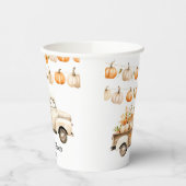 パンプキン付きのヴィンテージトラックのブライダルシャワー 紙コップ (左)