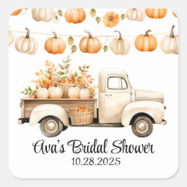 パンプキン付きビンテージツックのブライダルシャワー スクエアシール