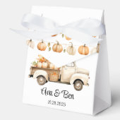 パンプキン付きビンテージツックのブライダルシャワー フェイバーボックス (正面)