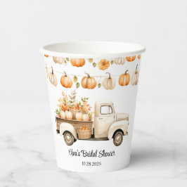 パンプキン付きビンテージツックのブライダルシャワー 紙コップ