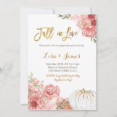 パンプキン婚約パーティ秋インラブ婚約 招待状 (正面)