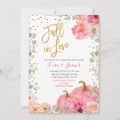 パンプキン婚約パーティ秋インラブ婚約 招待状 (正面)