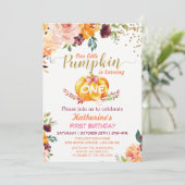 パンプキン子供の誕生日パーティー秋ブルゴーニュフローラ 招待状 (スタンド正面)