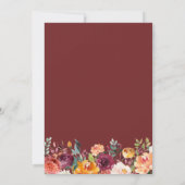 パンプキン子供の誕生日パーティー秋ブルゴーニュフローラ 招待状 (裏面)