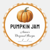パンプキン市松模様にジャム ラウンドシール (正面)