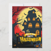 パンプキン幽霊のよく出るハウススプックタキュラハローウィンパーティ 招待状 (裏面)