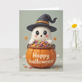 パンプキン幽霊ハロウィンスウィートゴーストグリーティング カード